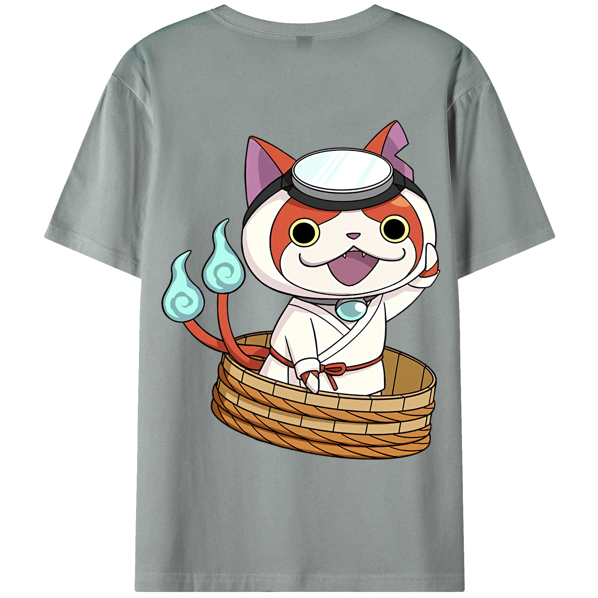 （画像用） 妖怪ウォッチ Yo-kai Watch 綿100％ メンズ半袖Tシャツ（バックプリント） 通気性